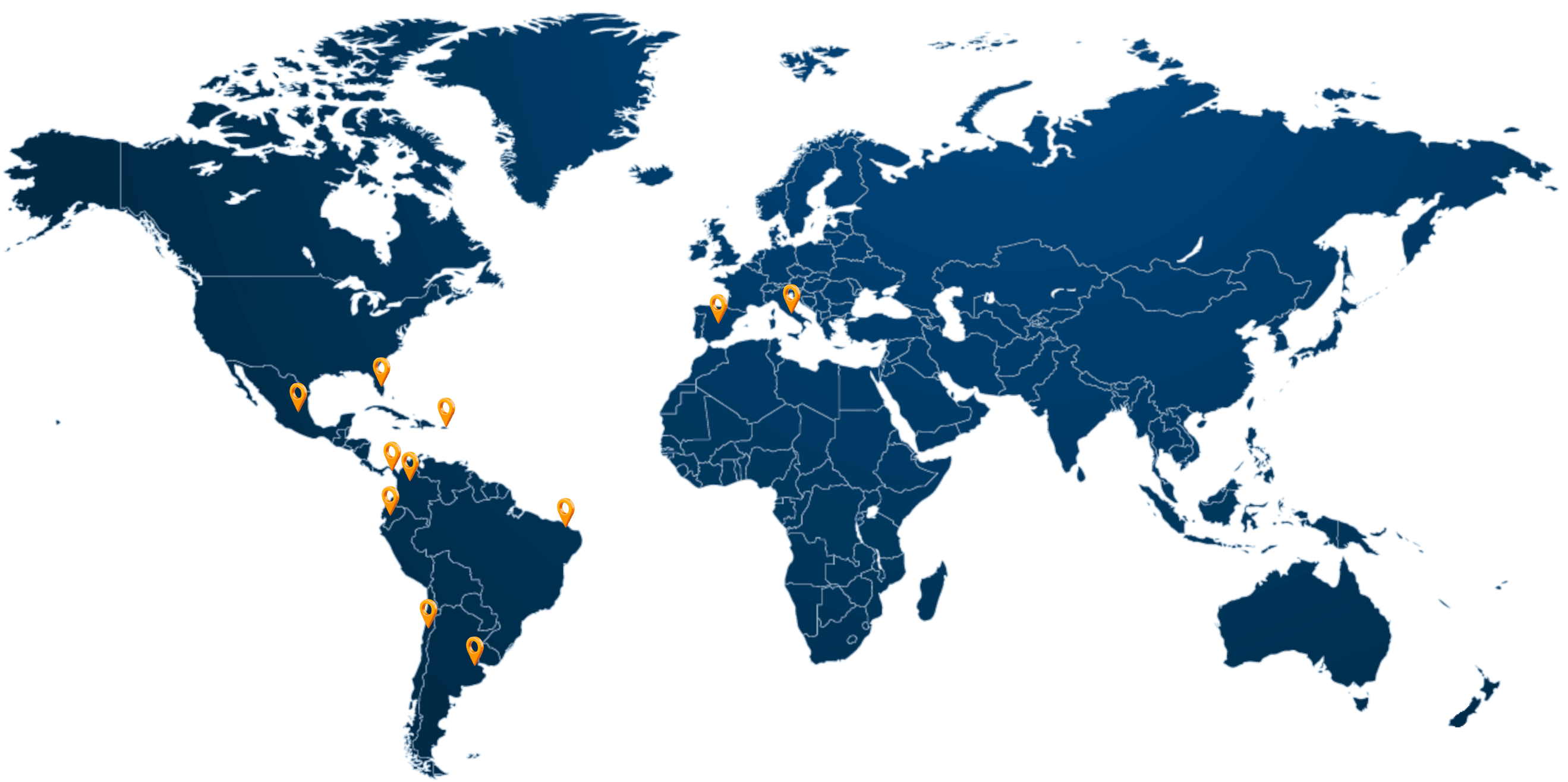 Mapa mundial mostrando las diferentes regiones geográficas.